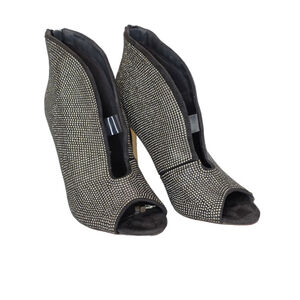 Vigo Fiore Bling Glitz & Glam Rhinestone Open Toe Booties – Women’s Size 9